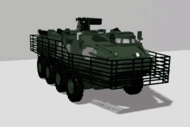a 3d model of a green military vehicle