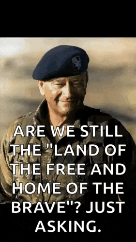 a man in a military uniform with a quote on it .