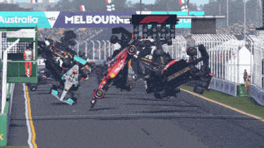 a race track with a sign that says australia on it