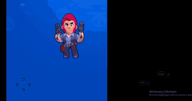 a screenshot of a cartoon character holding two guns in a video game .