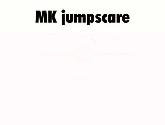 a cartoon character is standing in a field with the words mk jumpscare written above him