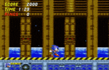 sonic the hedgehog in a video game with the score 2000