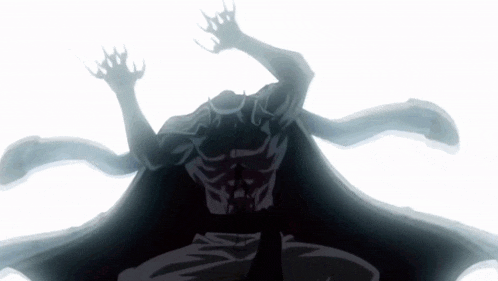 a silhouette of a person with their arms outstretched on a white background