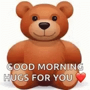 Good Morning Hugs For You GIF - Good Morning Hugs For You Teddy Bear GIFs