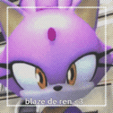 blaze the cat from sonic the hedgehog is wearing glasses and has a purple flower on her head .