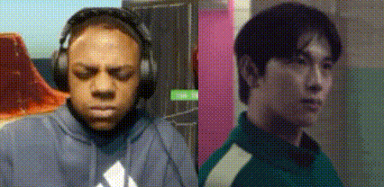 a man wearing headphones and a man wearing a green shirt are sitting next to each other .