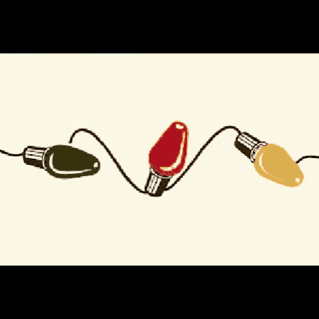 a bunch of christmas lights are hanging from a wire