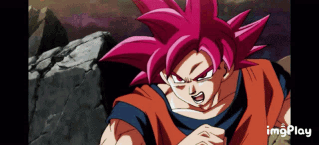 a picture of a person with pink hair and the word imgplay below them