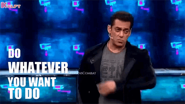 a man is dancing on a stage with the words do whatever you want to do
