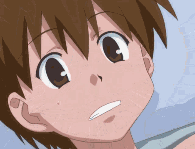 a close up of a cartoon character 's face
