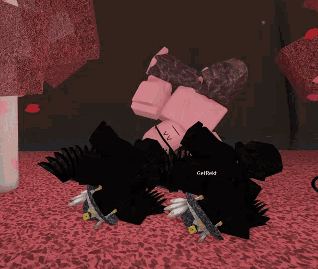 a screenshot of a video game shows a character named getrekt