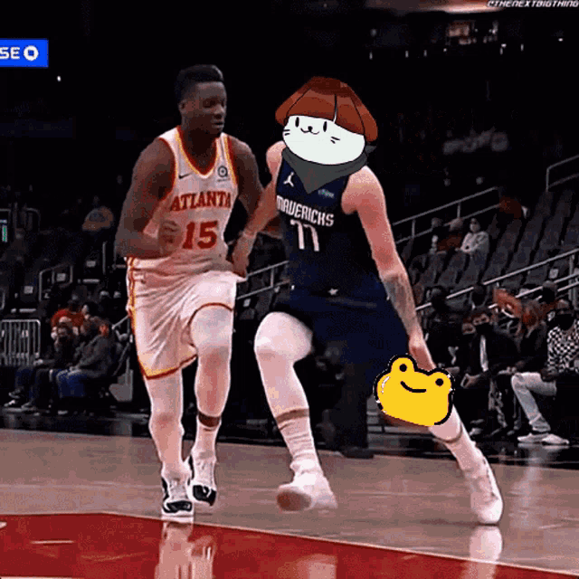 a basketball player wearing a mavericks jersey is dribbling the ball