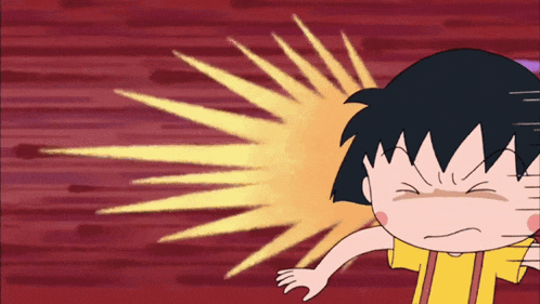 a cartoon character with a yellow shirt is making a face