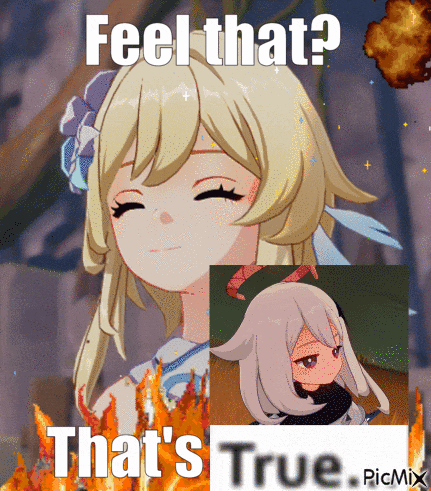 a picture of a girl with the words feel that that 's true on the bottom