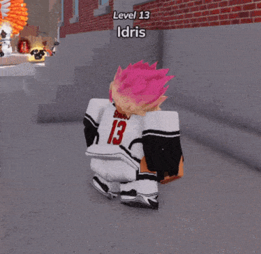 a cartoon character has the number 13 on his shirt