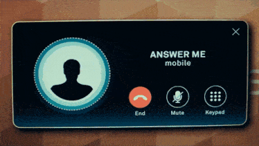 a phone screen that says answer me mobile on the bottom