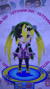 a cartoon character with the words yotchan-do on the screen