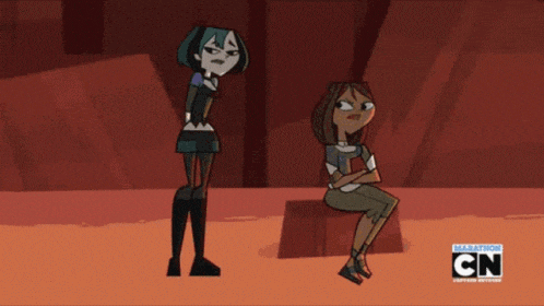 two cartoon characters standing next to each other with the cn logo on the bottom right