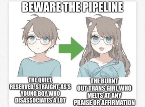 a cartoon of a boy and a girl with the words beware the pipeline