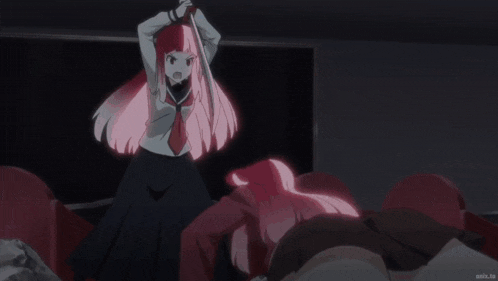 a close up of a person 's face with an anime.tv watermark