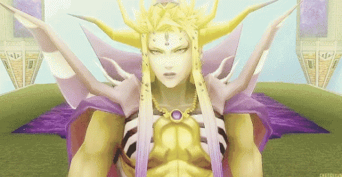 a video game character with a purple cape and a crown