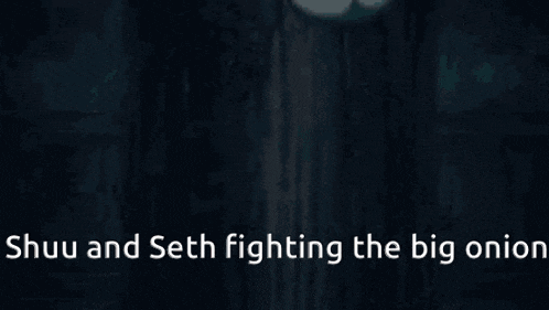 a picture of a person fighting a big onion .