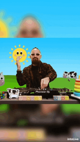 a man is playing a pioneer dj set