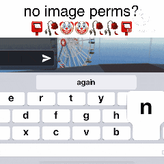 a picture of a ferris wheel next to a keyboard that says no image perms again