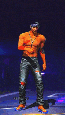 a man is holding a gun in a video game while wearing a mask and goggles .
