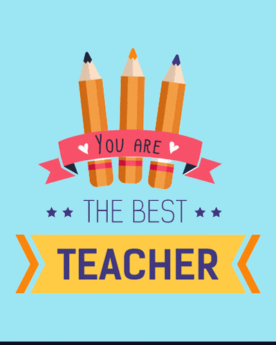 a poster that says " you are the best teacher " with three pencils