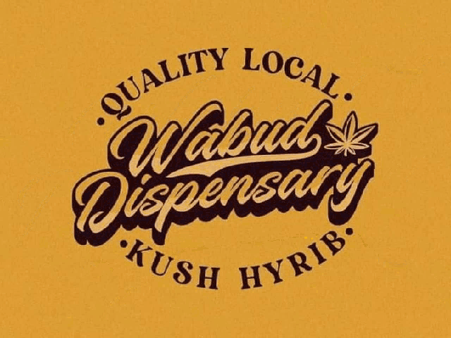 a logo for wabud dispensary with a colorful background