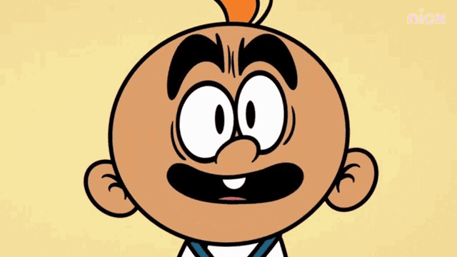a cartoon character with a pink heart in the background and the nick logo