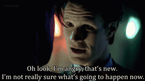 a man in a suit says oh look i 'm angry