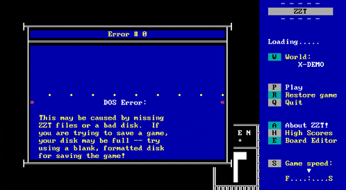 a computer screen displays a dos error and a loading screen