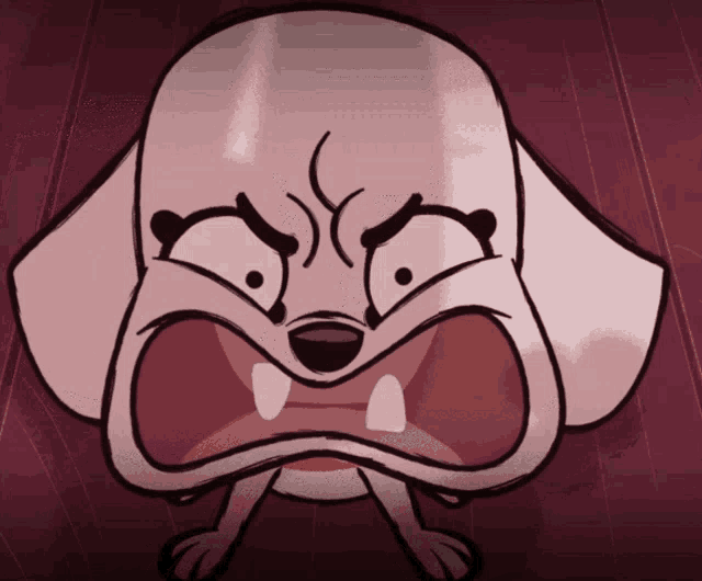 a cartoon drawing of a dalmatian dog with an angry face