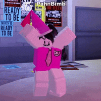 a girl in a pink outfit is standing in front of a ready to be sign