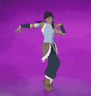a cartoon character with a purple background has the number 14 on her sleeve