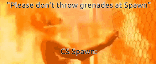 a poster that says please don 't throw grenades at spawn