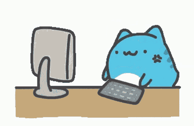 a cartoon of a cat sitting on a table next to a skeleton .
