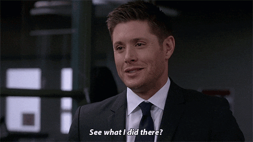 a man in a suit and tie is smiling and asking " see what i did there "