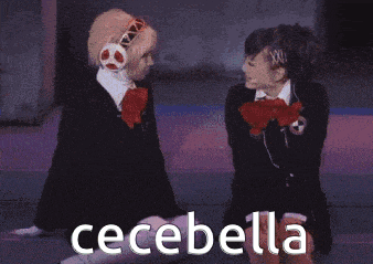 two girls are sitting next to each other and the word cecebella is on the bottom right