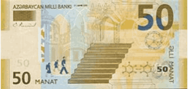 a 50 dollar bill with a map of the world on it