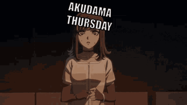 akudama thursday is written on a poster with two anime characters