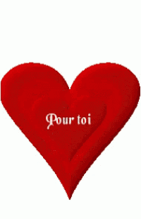 a red heart with je t'aime mon amour pour toi written on it