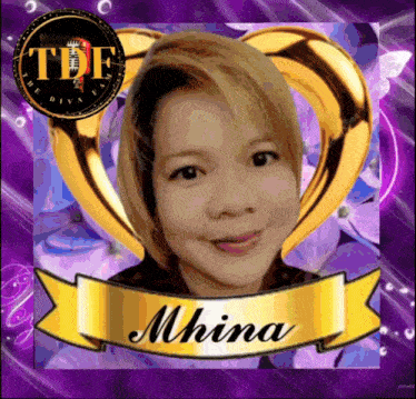 a picture of a woman with the name mhina written on it