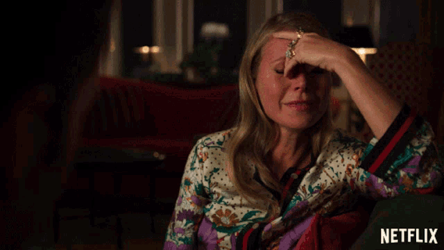 a woman crying with the words because i love you so much netflix below her
