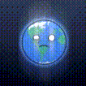 a cartoon of the earth with a sad face on it