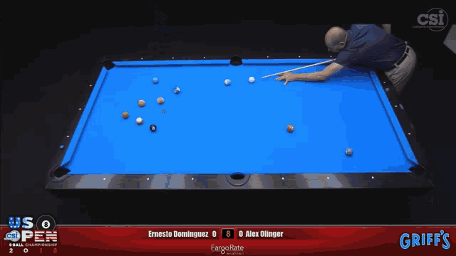a pool table with a scoreboard that says griffs on it