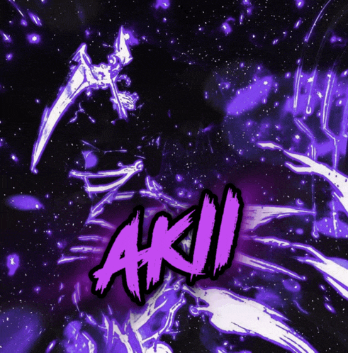 a purple background with the word akii in the middle