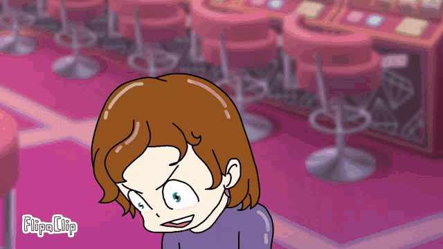 a cartoon of a girl with a flipa clip watermark
